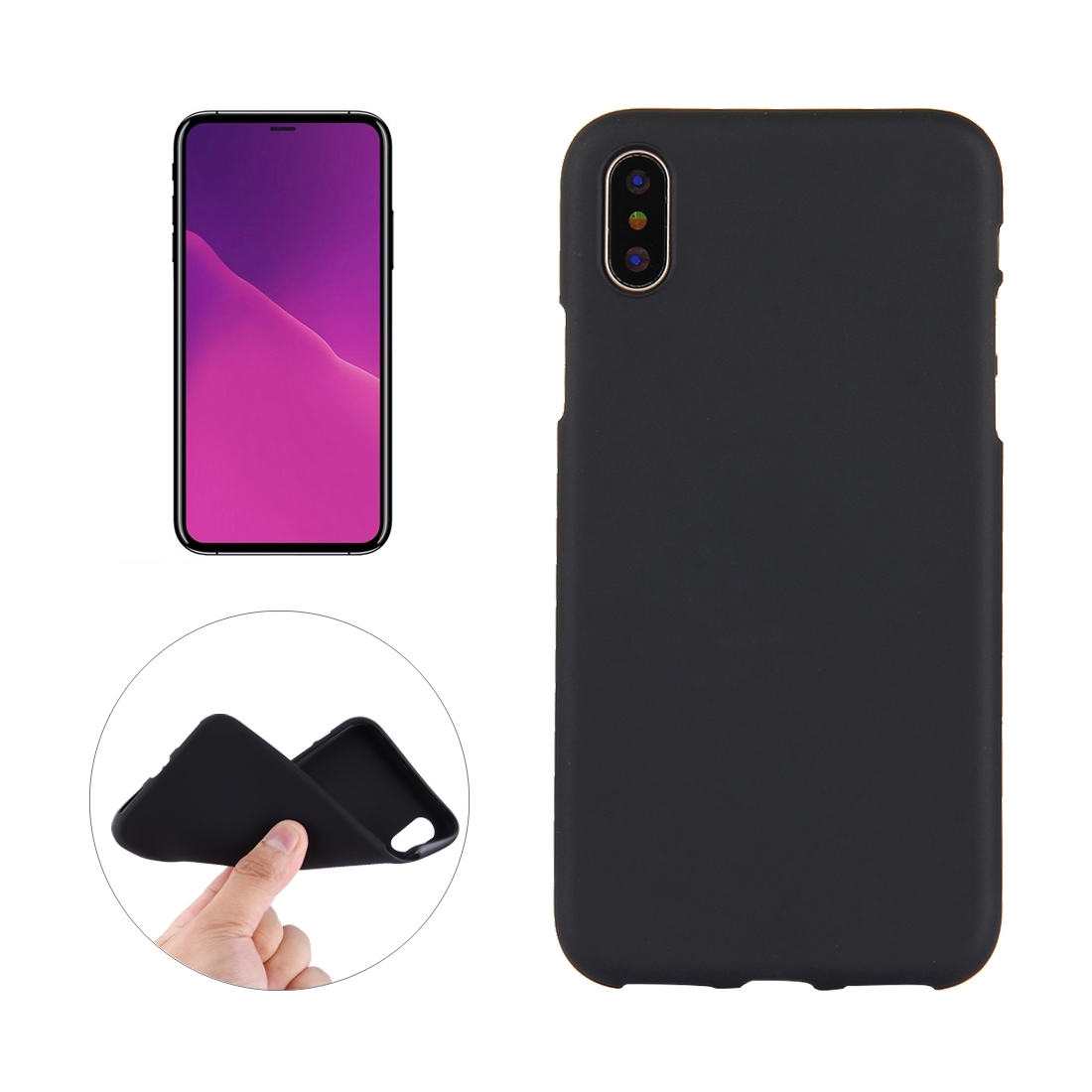 For iPhone X / XS Solid Color Frosted Soft TPU Case(Black) - Shopkiz.com