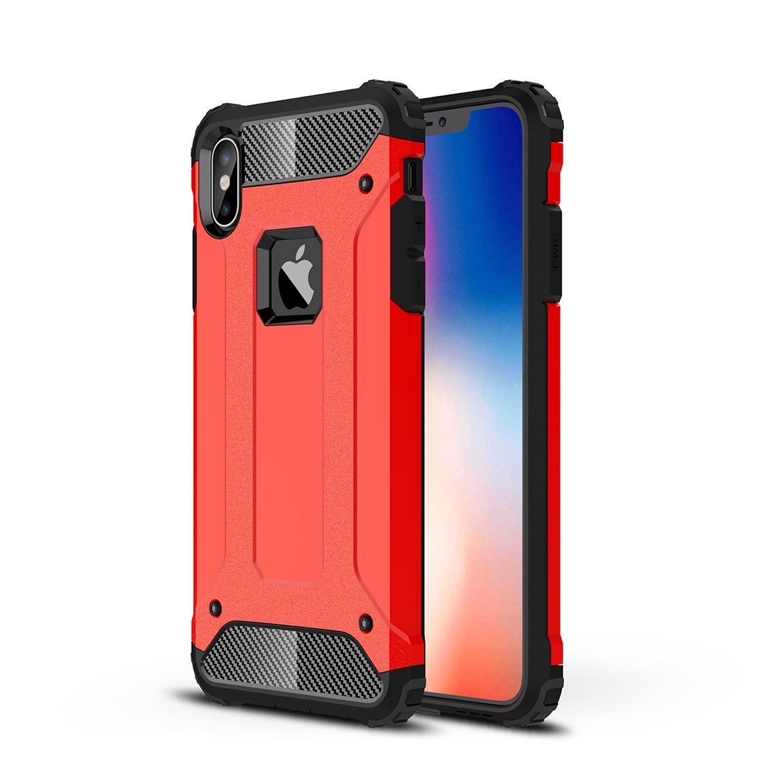 For iPhone XS Max TPU + PC Armor Combination Back Cover Case(Red) - Shopkiz.com