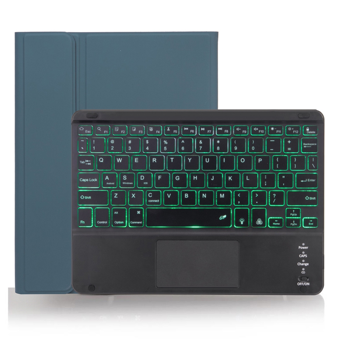 X-11BCS Skin Plain Texture Detachable Bluetooth Keyboard Tablet Case for iPad Pro 11 inch 2020 / 2018, with Touchpad & Pen Slot & Backlight (Dark