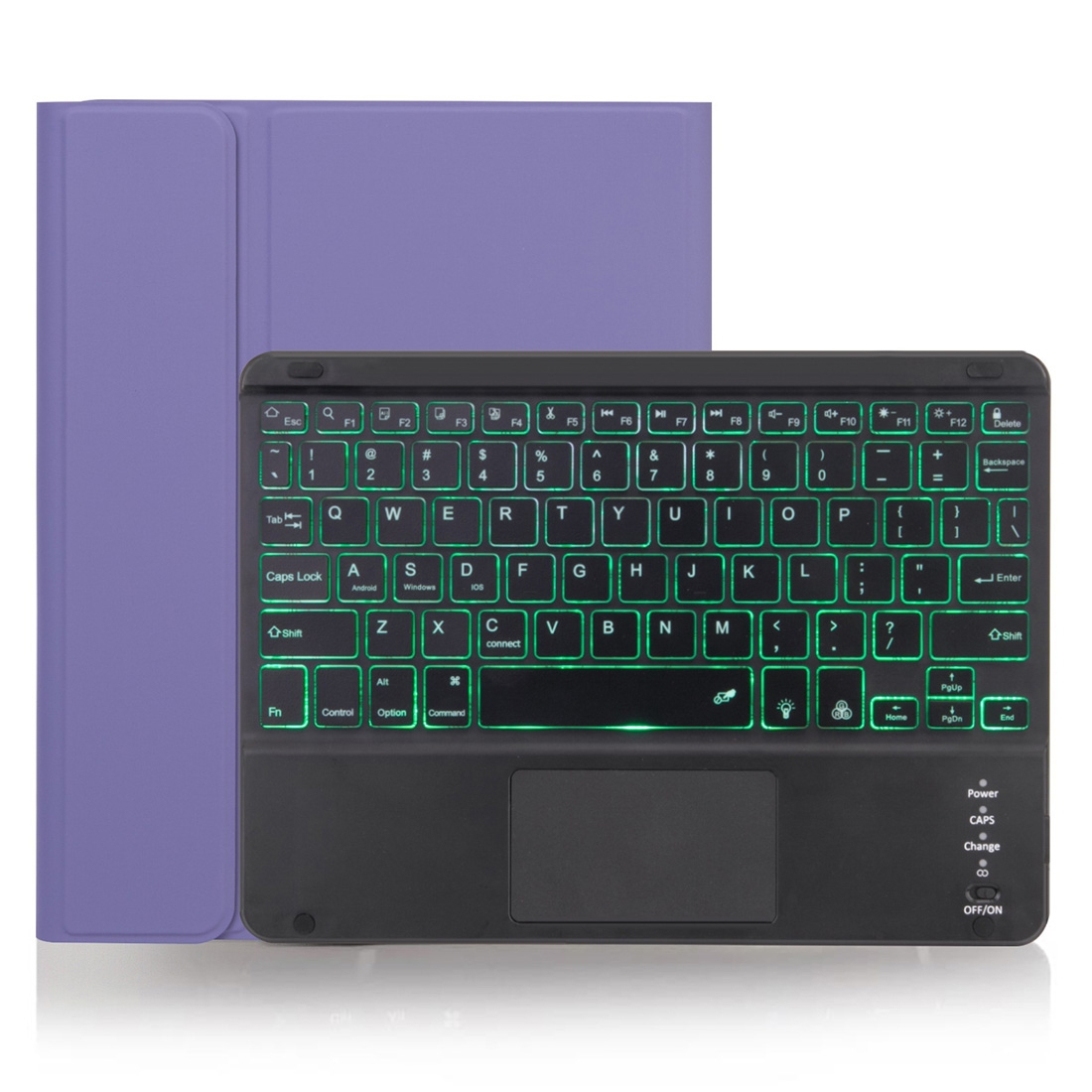 X-11BCS Skin Plain Texture Detachable Bluetooth Keyboard Tablet Case for iPad Pro 11 inch 2020 / 2018, with Touchpad & Pen Slot & Backlight (Light