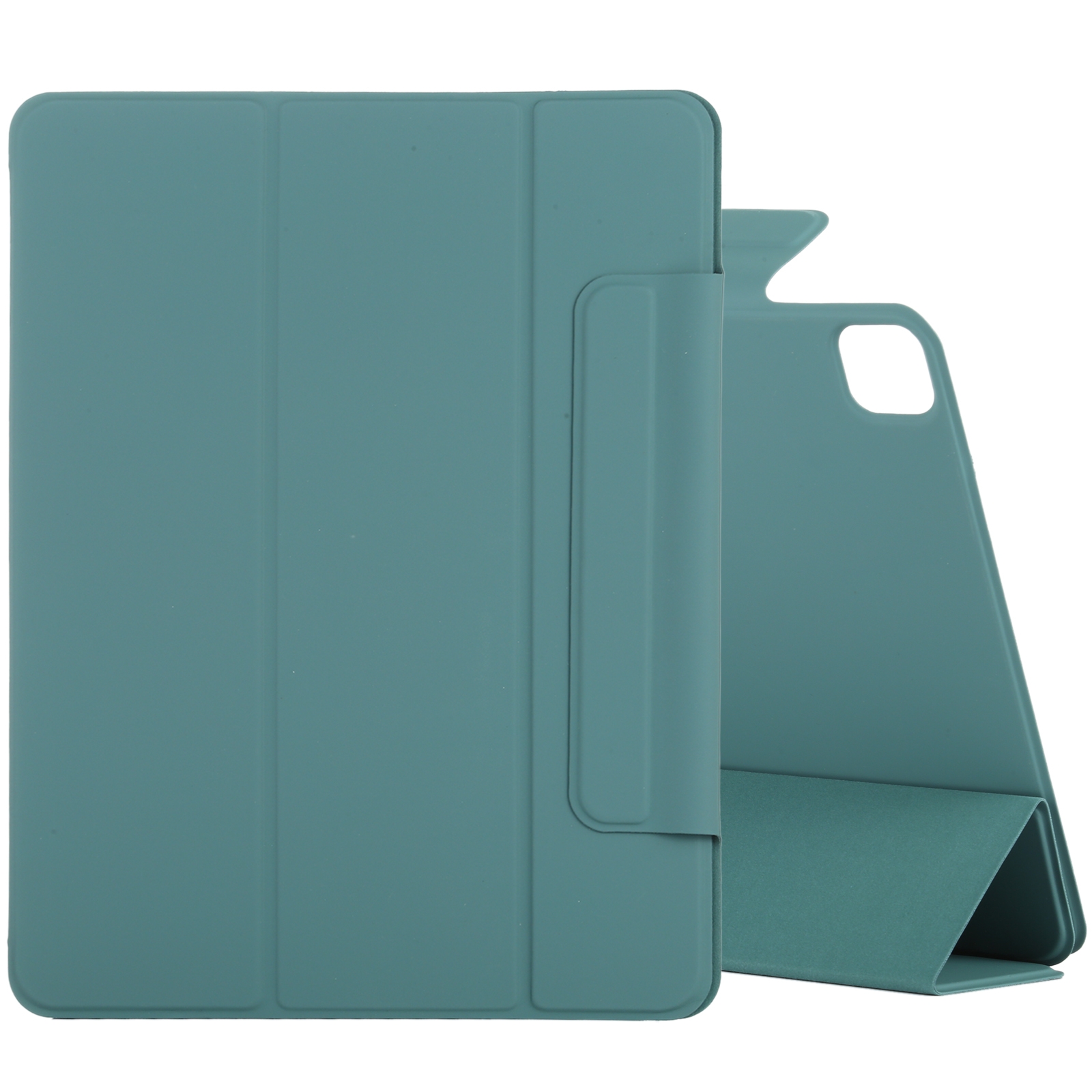 For iPad Air 13 2024 / 2025 / Pro 12.9 2020 Double-sided Magnetic Flip PU Leather Tablet Case With Holder & Sleep / Wake-up Function(Green) -