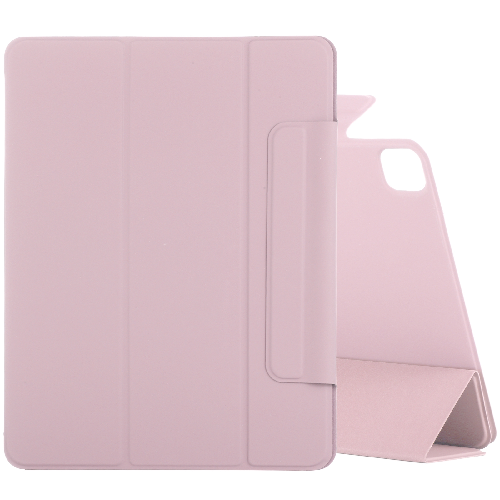 For iPad Air 13 2024 / 2025 / Pro 12.9 2020 Double-sided Magnetic Flip PU Leather Tablet Case With Holder & Sleep / Wake-up Function(Rose Gold) -