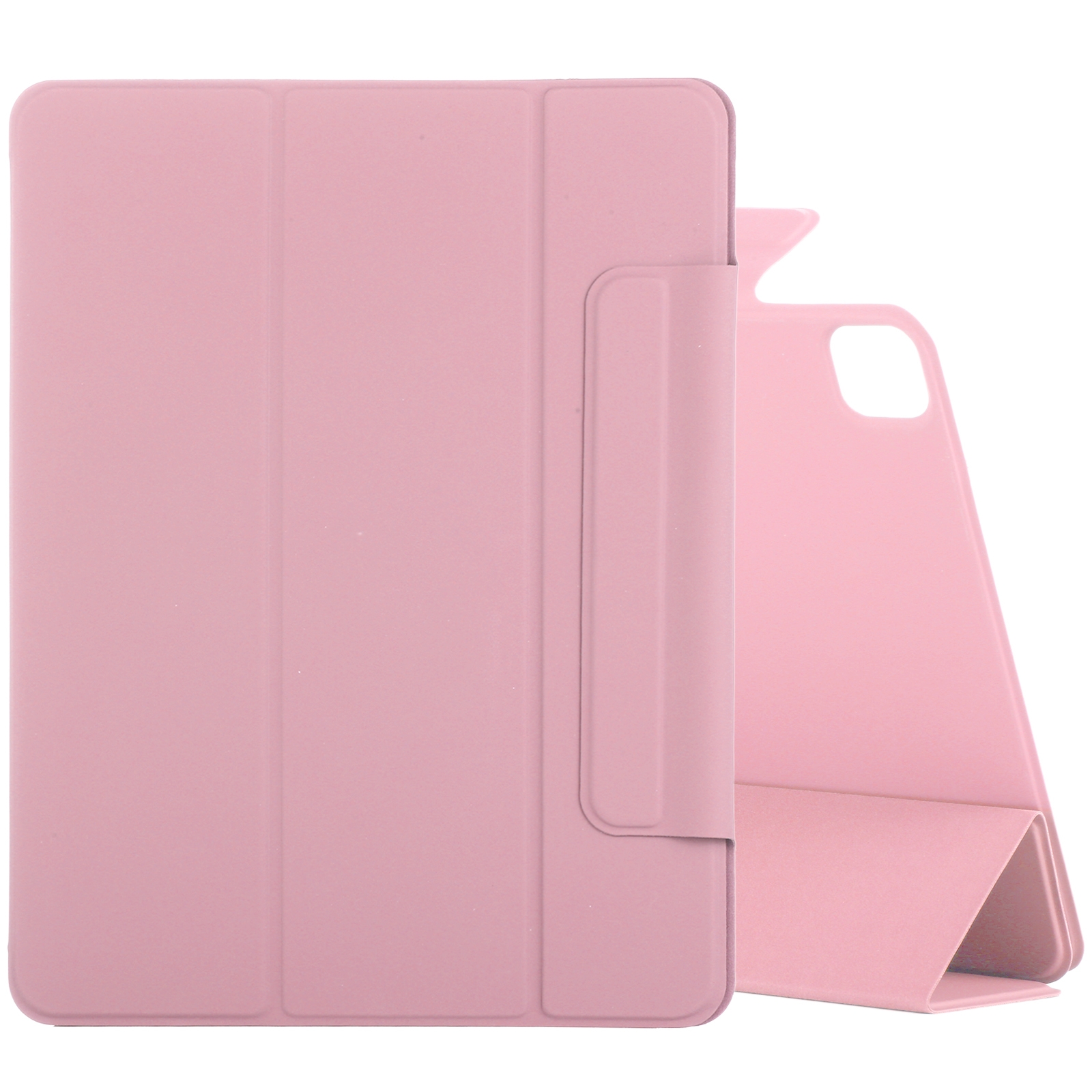 For iPad Air 13 2024 / 2025 / Pro 12.9 2020 Double-sided Magnetic Flip PU Leather Tablet Case With Holder & Sleep / Wake-up Function(Light Pink) -