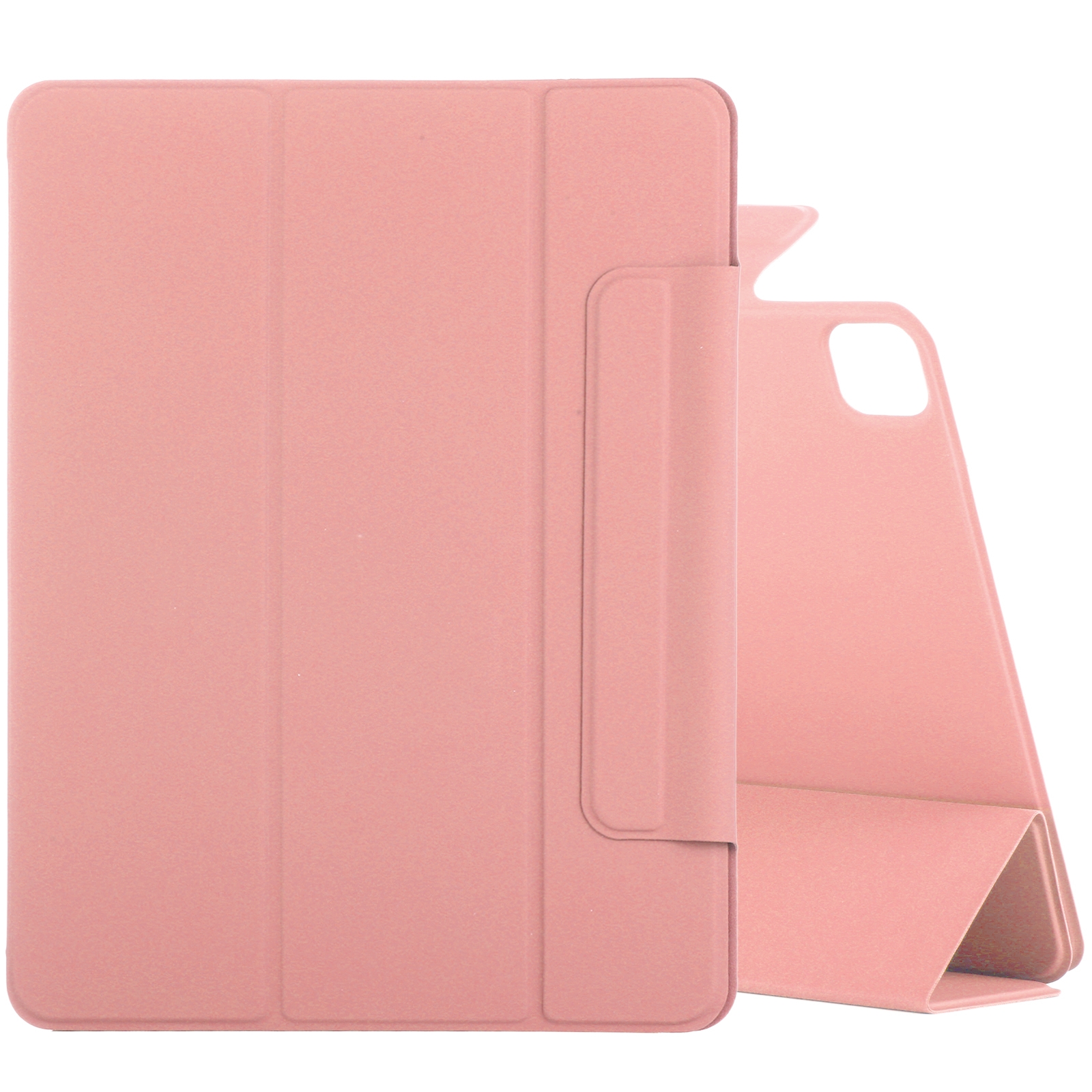 For iPad Air 13 2024 / 2025 / Pro 12.9 2020 Double-sided Magnetic Flip PU Leather Tablet Case With Holder & Sleep / Wake-up Function(Pink) -