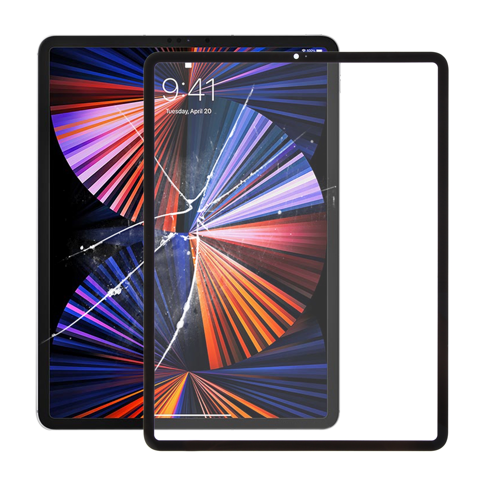 For iPad Pro 12.9 2021 5th / 2022 6th Front Screen Outer Glass Lens with OCA Optically Clear Adhesive - Shopkiz.com