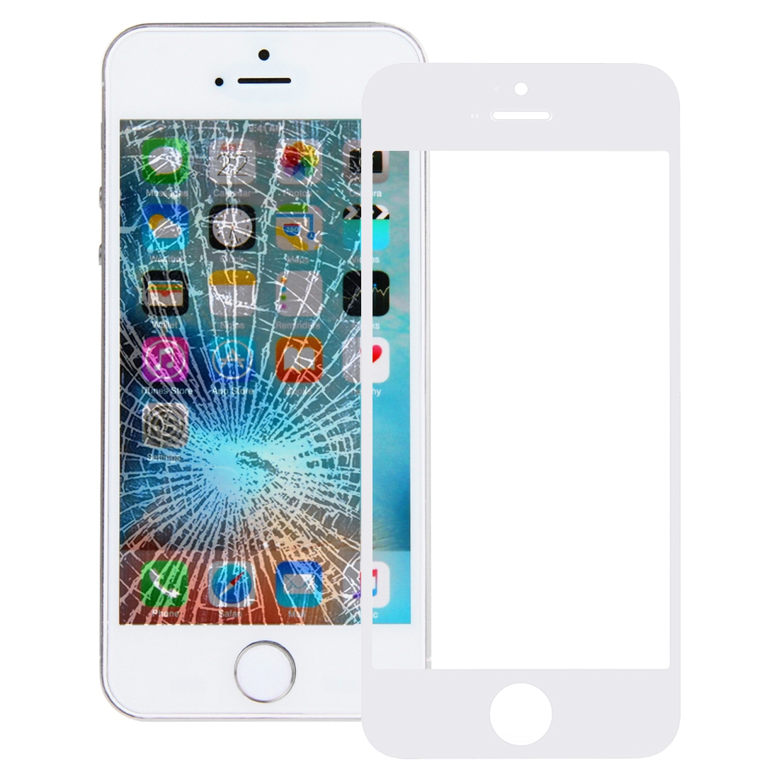 for iPhone SE Front Screen Outer Glass Lens(White) - Shopkiz.com