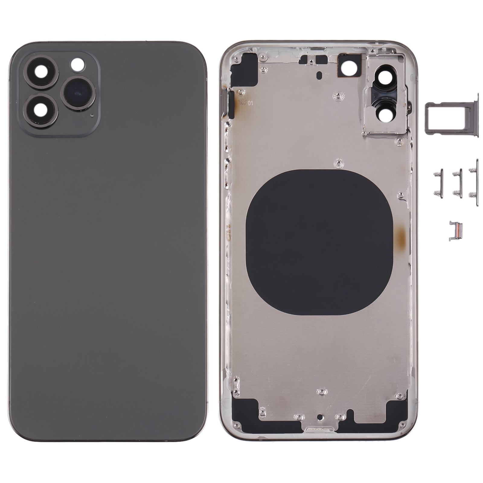 Back Housing Cover with Appearance Imitation of iP13 Pro for iPhone X(Black) - Shopkiz.com