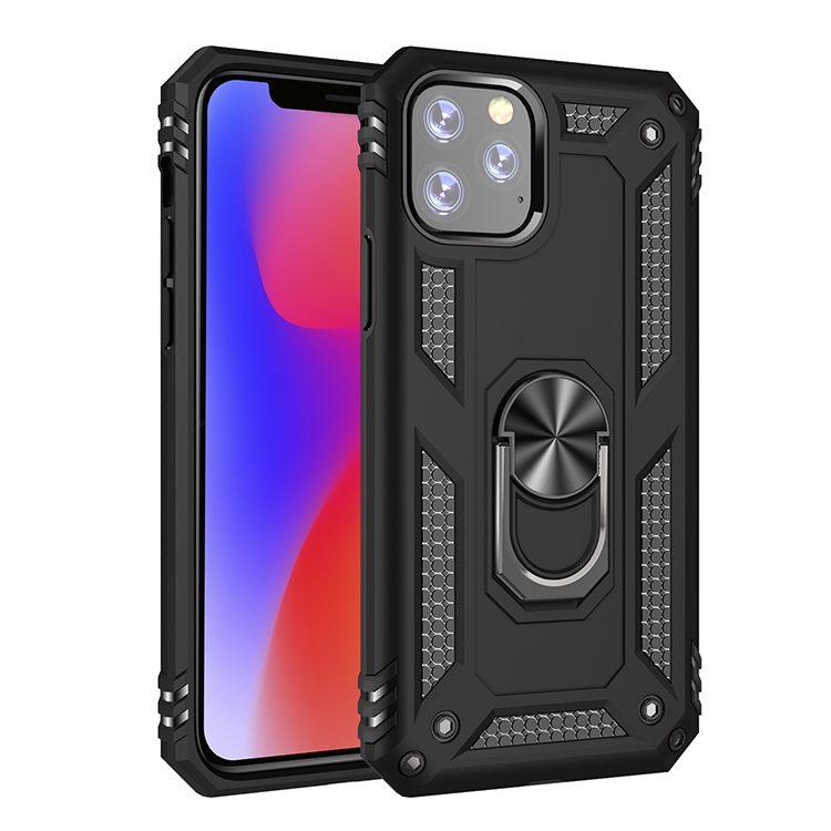 Armor Shockproof TPU + PC Protective Case for iPhone 11 Pro, with 360 Degree Rotation Holder(Black) - Shopkiz.com