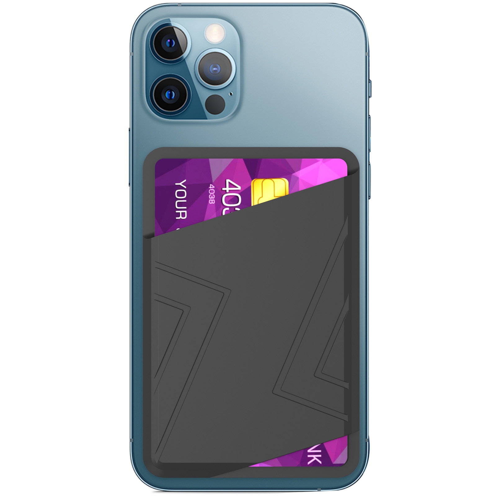 Silicone Wallet Pouch Card Case Magsafing Card Holder(Black) - Shopkiz.com