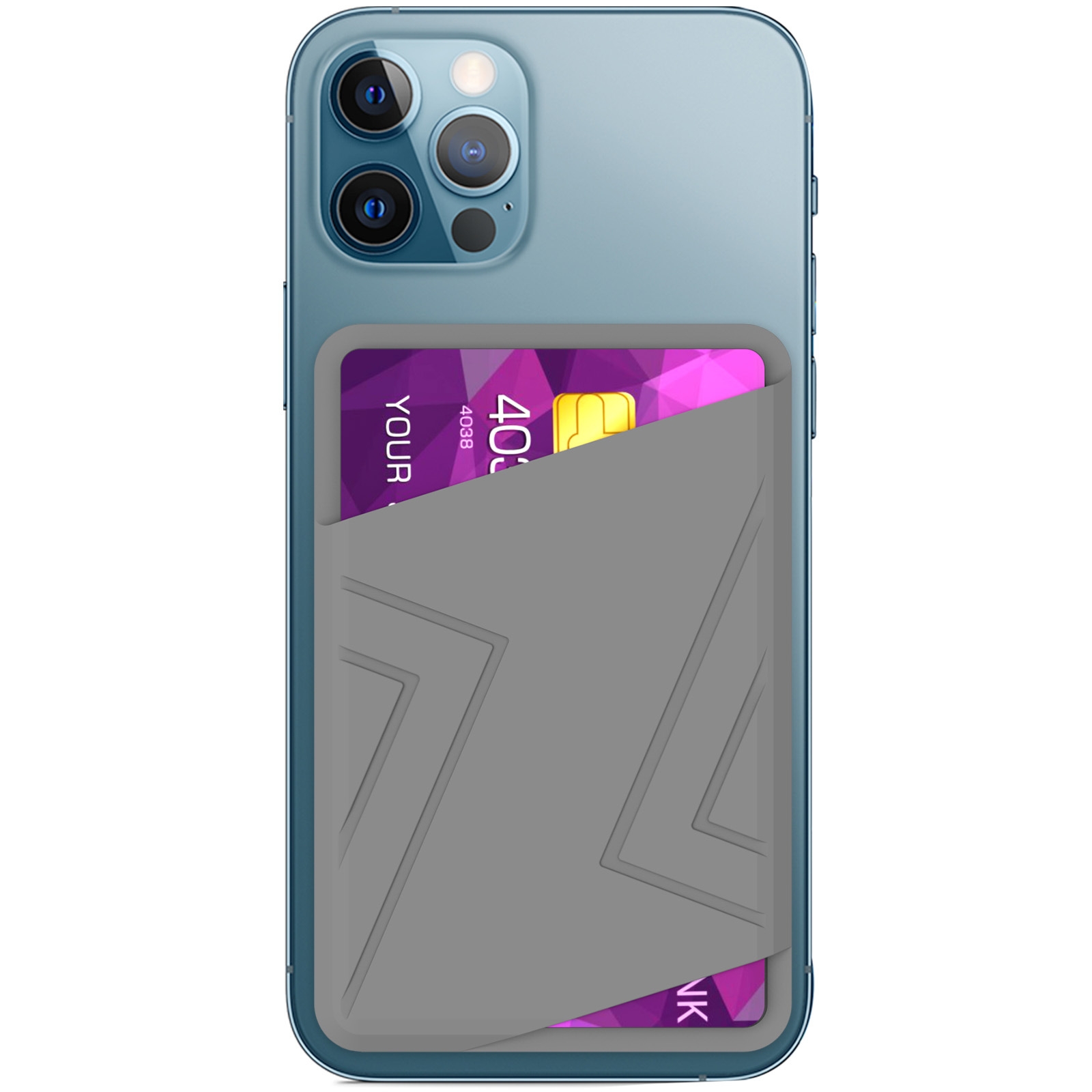 Silicone Wallet Pouch Card Case Magsafing Card Holder(Grey) - Shopkiz.com