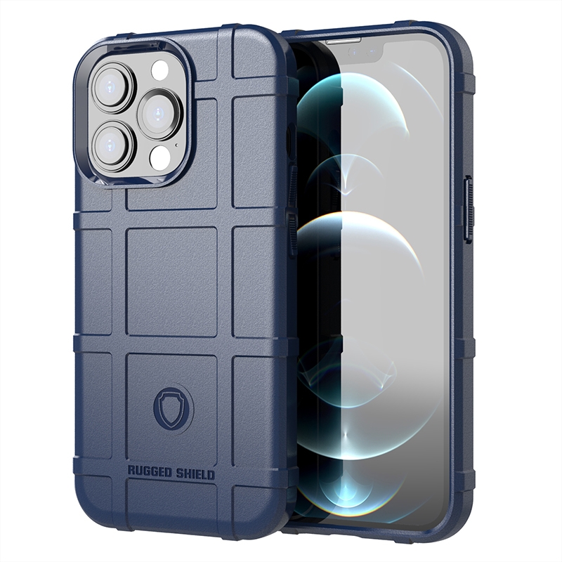 For iPhone 13 Pro Rugged Shield Full Coverage Shockproof TPU Case (Blue) - Shopkiz.com