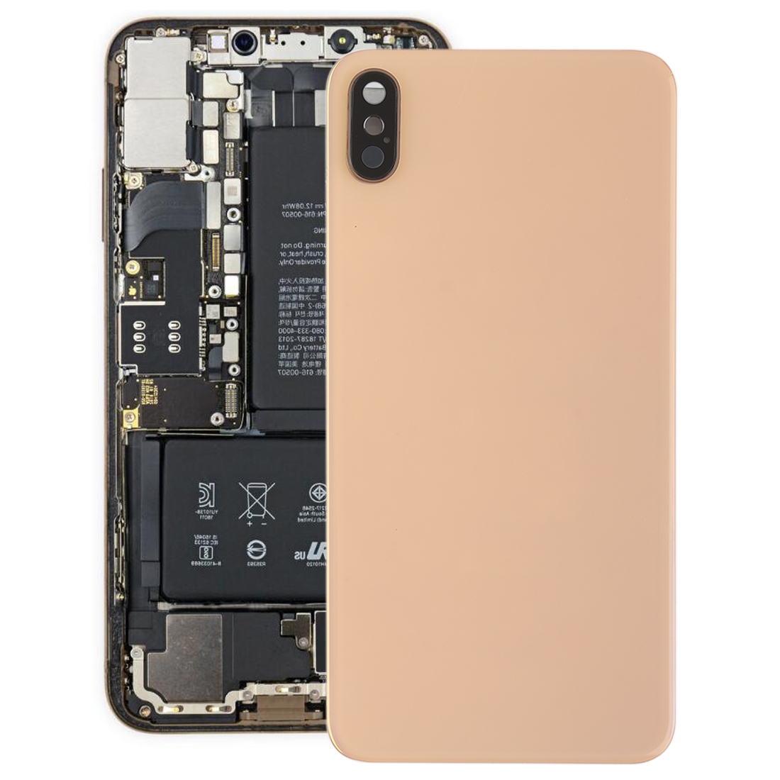 Battery Back Cover with Back Camera Bezel & Lens & Adhesive for iPhone XS Max(Gold) - Shopkiz.com