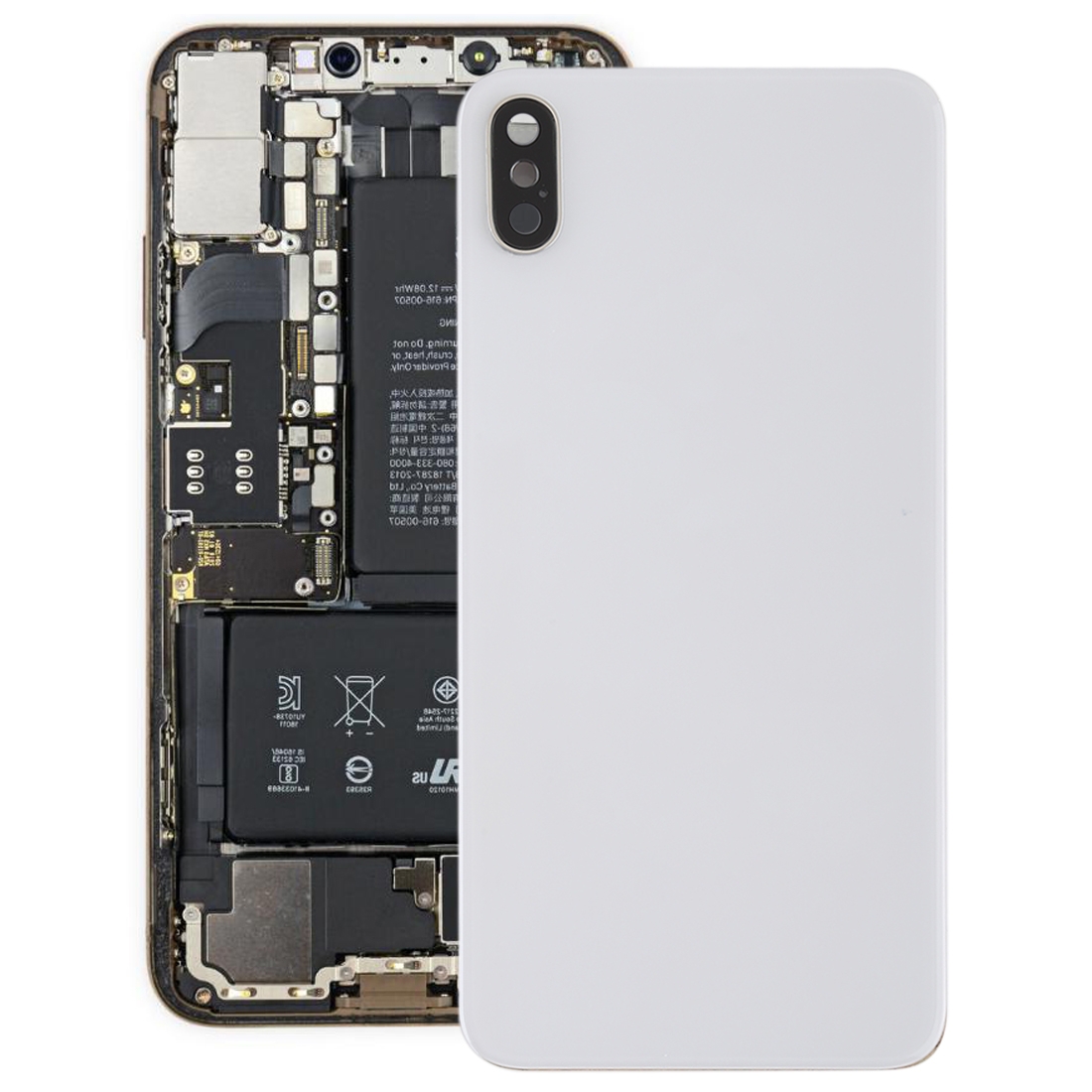 Battery Back Cover with Back Camera Bezel & Lens & Adhesive for iPhone XS Max(White) - Shopkiz.com