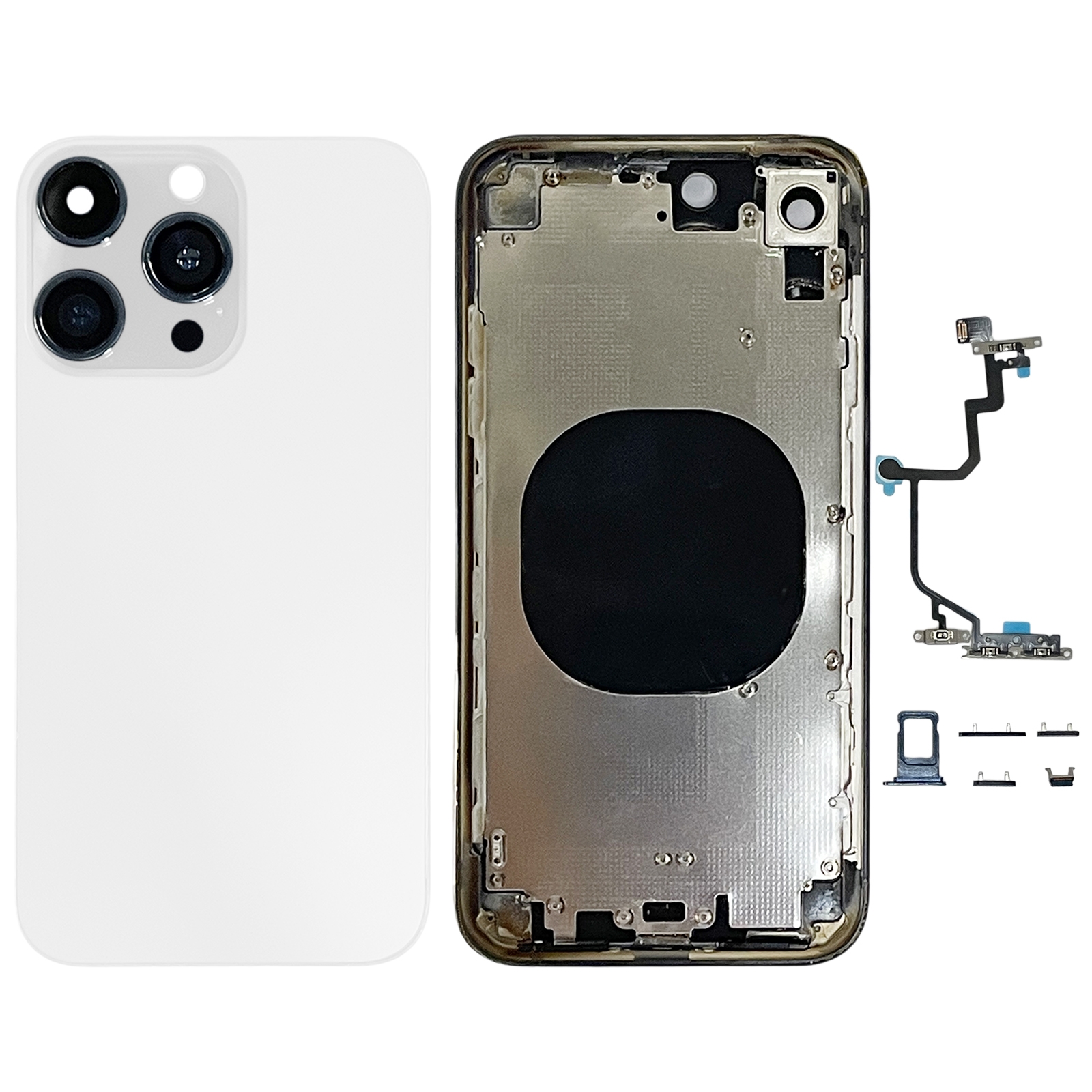 Back Cover with Appearance Imitation of iP15 Pro for iPhone XR(White) - Shopkiz.com