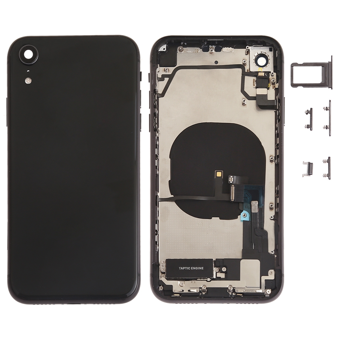 Battery Back Cover Assembly (with Side Keys & Speaker Ringer Buzzer & Motor & Camera Lens & Card Tray & Power Button + Volume Button + Charging Port