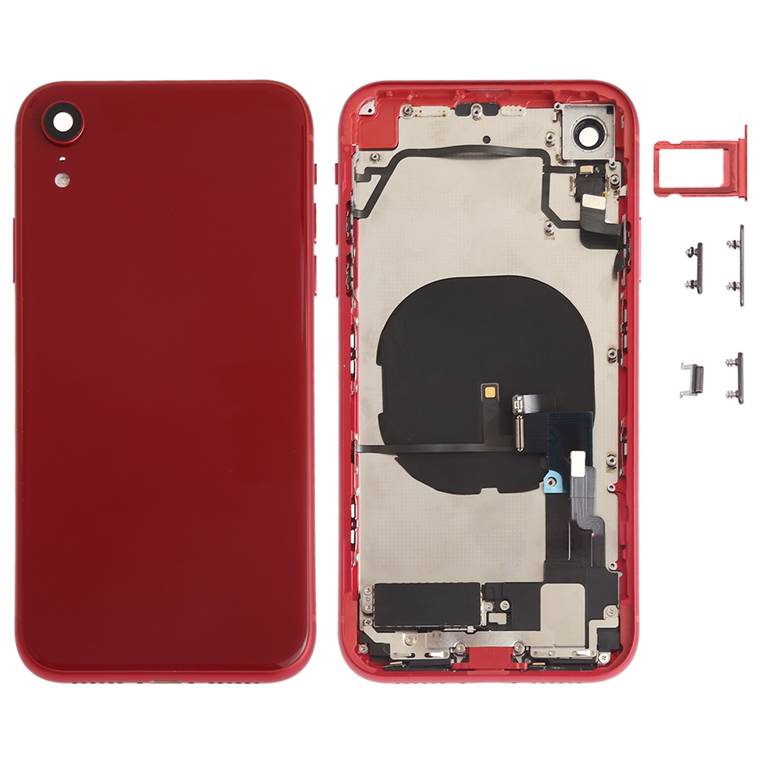 Battery Back Cover Assembly (with Side Keys & Speaker Ringer Buzzer & Motor & Camera Lens & Card Tray & Power Button + Volume Button + Charging Port