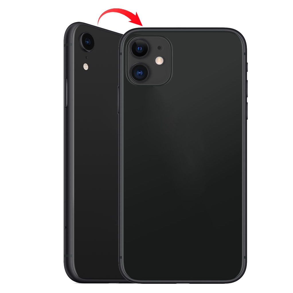 Back Housing Cover with Appearance Imitation of iP11 for iPhone XR (with SIM Card Tray & Side keys)(Black) - Shopkiz.com