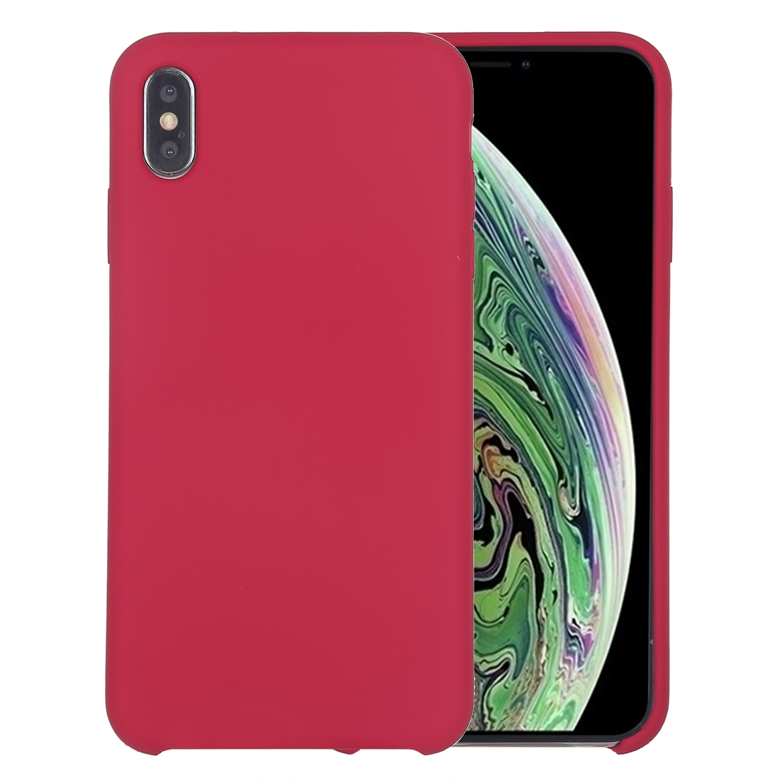 For iPhone XR Four Corners Full Coverage Liquid Silicone Case(Rose Red) - Shopkiz.com