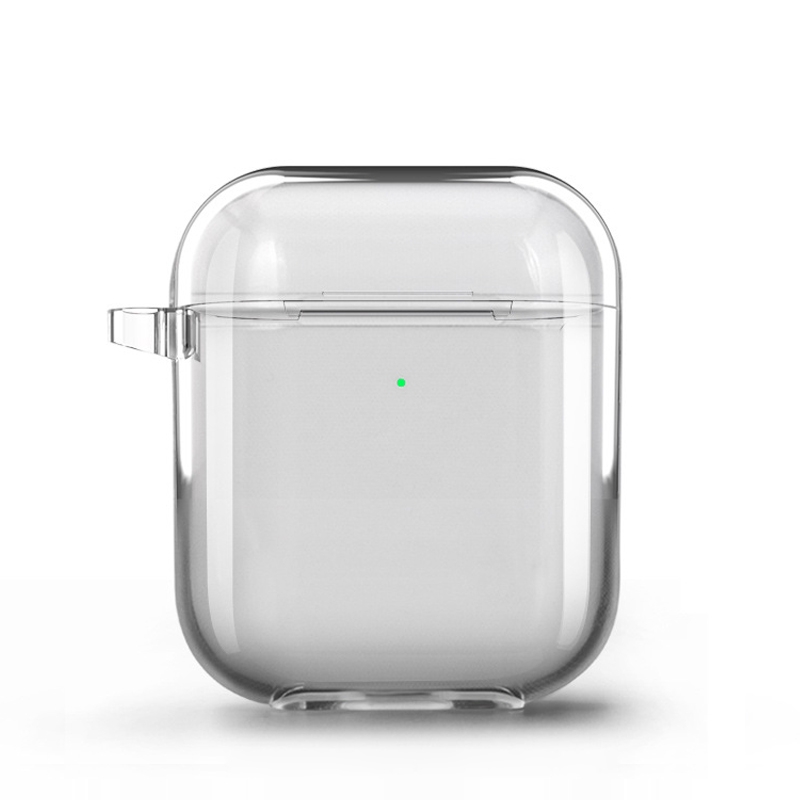 For Airpods1/2 Simple Fluorescent Solid Color Apple Earphone Cover (Transparent) - Shopkiz.com