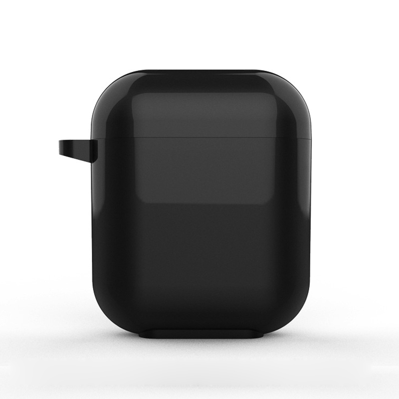 For AirPods 1/2 Bluetooth Headset Protective Sleeve Outdoor Dust-proof Drop-proof Protective Shell Can Stand TPU(Black) - Shopkiz.com