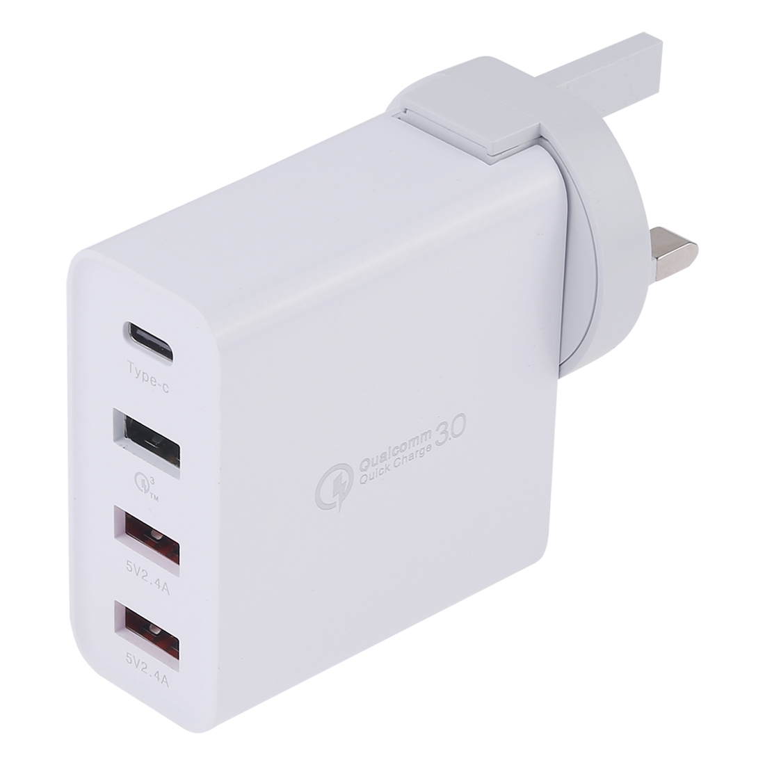 A3P 3A Max Output USB-C / Type-C + QC3.0 + Dual USB 4 Ports Wall Travel Charger, UK Plug - Shopkiz.com