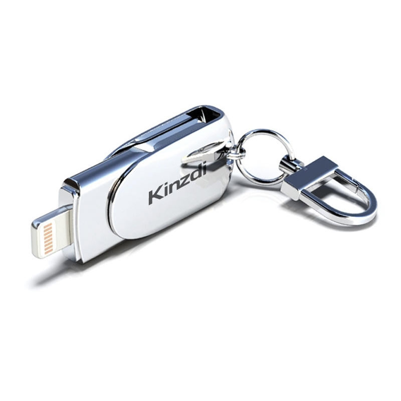 Kinzdi 256GB USB 2.0 + 8 Pin Interface Metal Twister Flash U Disk (Silver) - Shopkiz.com
