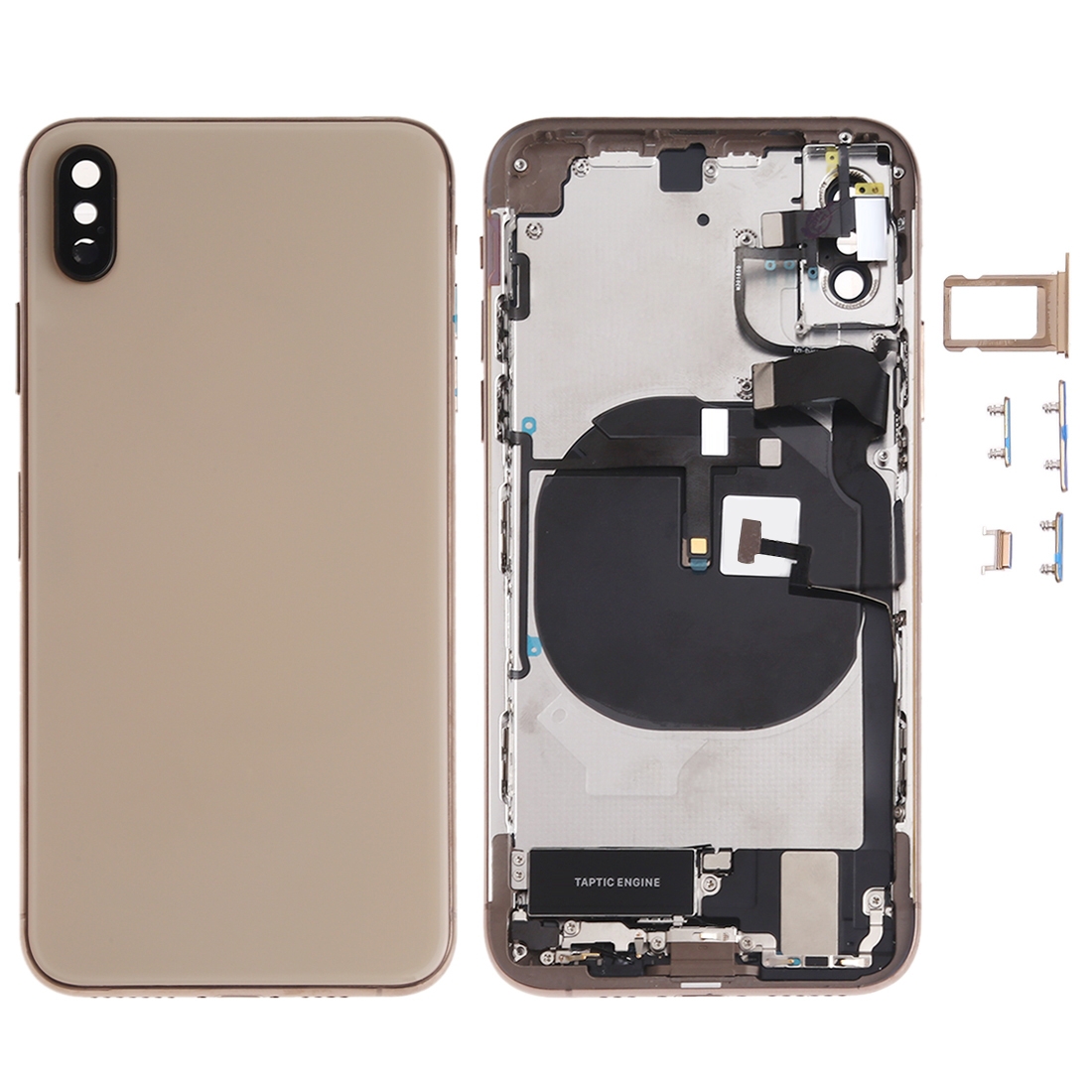 Battery Back Cover Assembly (with Side Keys & Speaker Ringer Buzzer & Motor & Camera Lens & Card Tray & Power Button + Volume Button + Charging Port