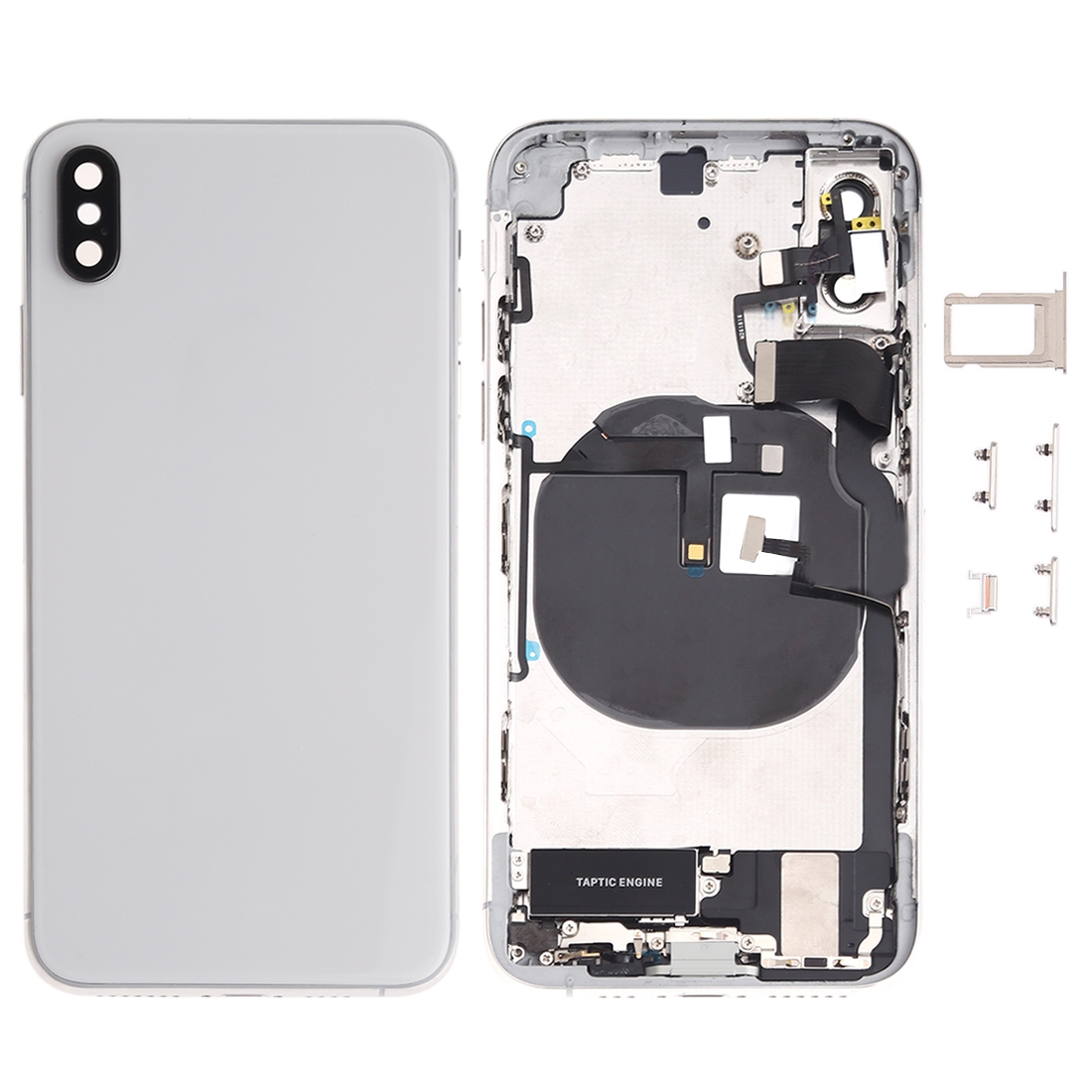Battery Back Cover Assembly (with Side Keys & Speaker Ringer Buzzer & Motor & Camera Lens & Card Tray & Power Button + Volume Button + Charging Port