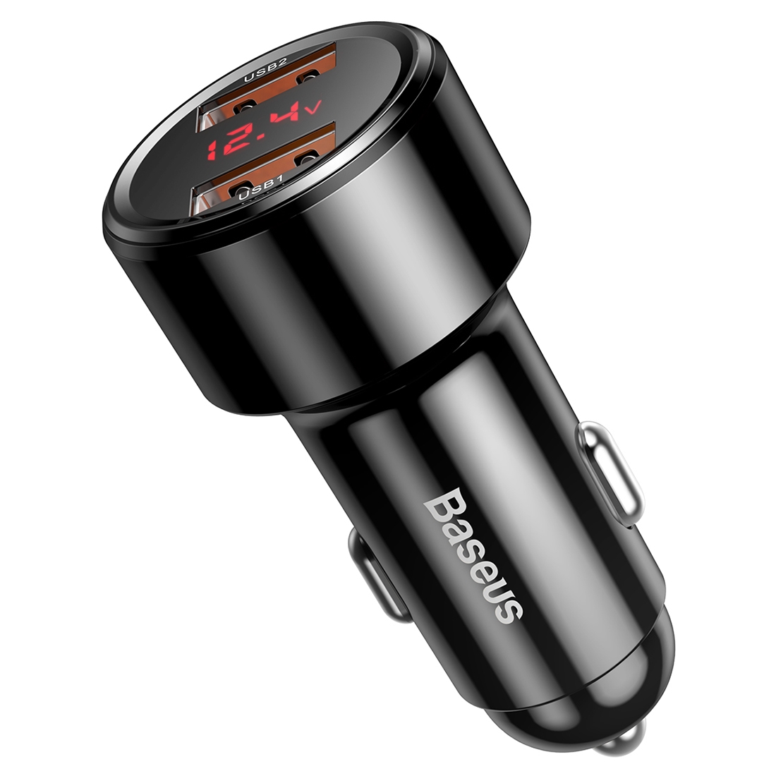 Baseus 45W Dual QC Car Digital Display Intelligent Quick Charge Charger(Black) - Shopkiz.com