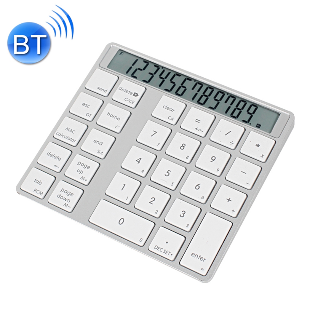 MC Saite MC-58AG USB Charging Bluetooth 3.0 Numeric Keyboard with 12-digit Display & LED indicator for Laptop Desktop PC Notebook(Silver