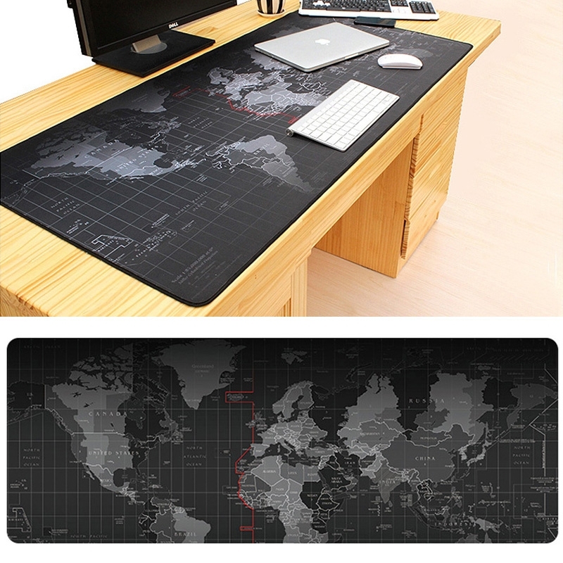 Extended Large Anti-Slip World Map Pattern Soft Rubber Smooth Cloth Surface Game Mouse Pad Keyboard Mat, Size: 70 x 30cm - Shopkiz.com