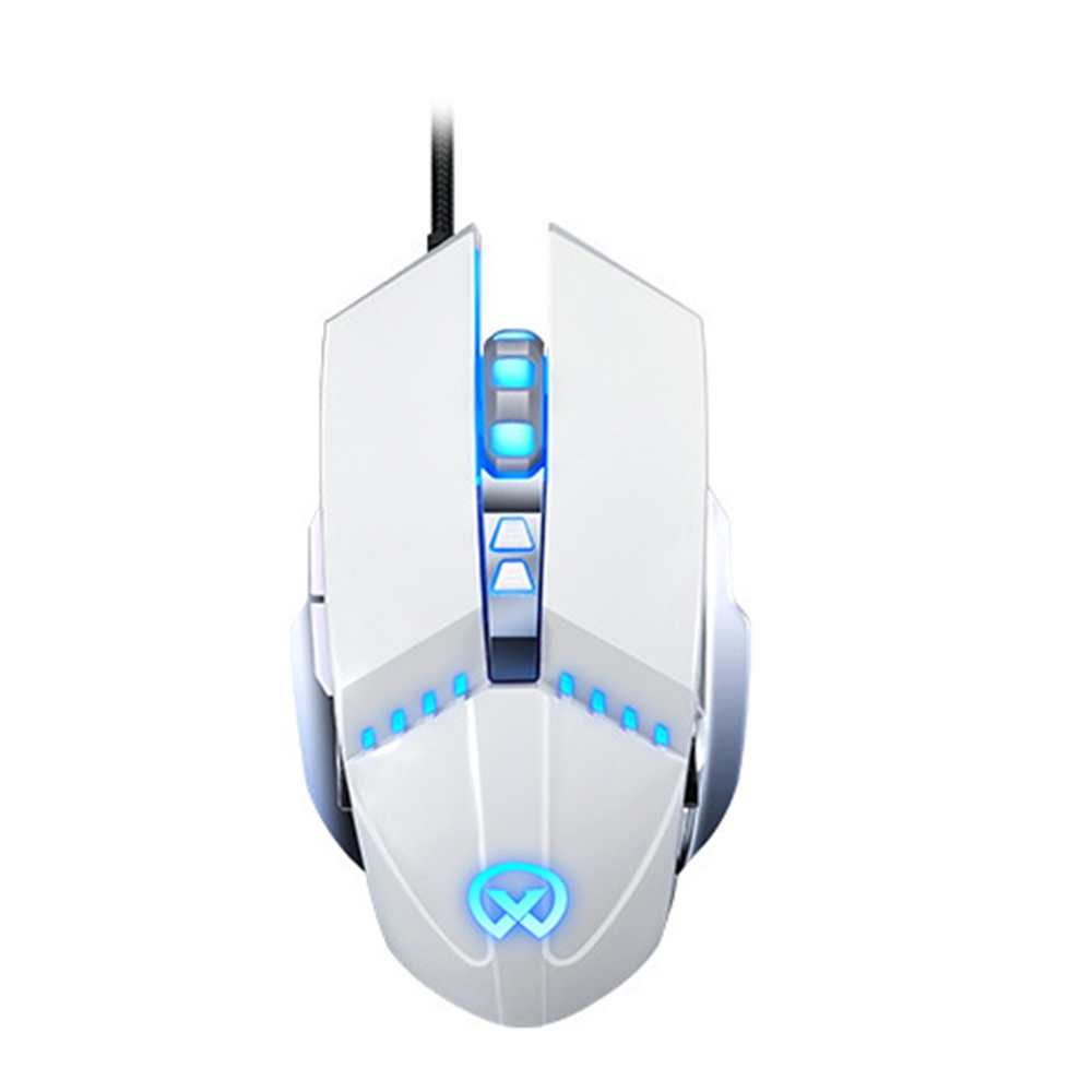 GM20 3200DPI 4-modes Adjustable 7-keys RGB Light Wired Gaming Mouse (White) - Shopkiz.com