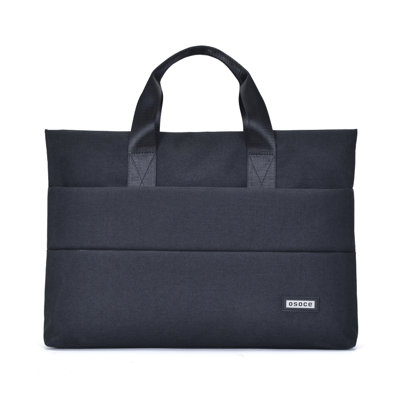 OSOCE S66 Breathable Wear-resistant Shoulder Handheld Zipper Laptop Bag For 15 inch and Below Macbook, Samsung, Lenovo, Sony, DELL Alienware, CHUWI, ASUS, HP (Black)