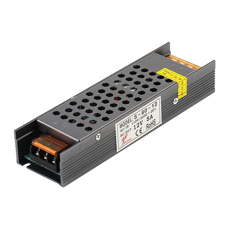 SL-60-12 LED Regulated Switching Power Supply DC12V 5A Size: 170 x 49 x 29mm - Shopkiz.com
