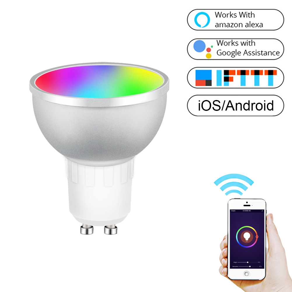 GU10 5W RGB Dimming WIFI Smart LED Light Bulb Energy Saving Light (Colorful Light) - Shopkiz.com