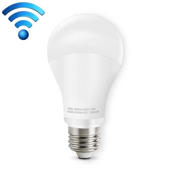 E27 10W Color Changing WiFi Smart LED Light Bulb, 14 LEDs 3000K+RGB 1050 LM Works with Alexa & Google Home, AC 230V - Shopkiz.com
