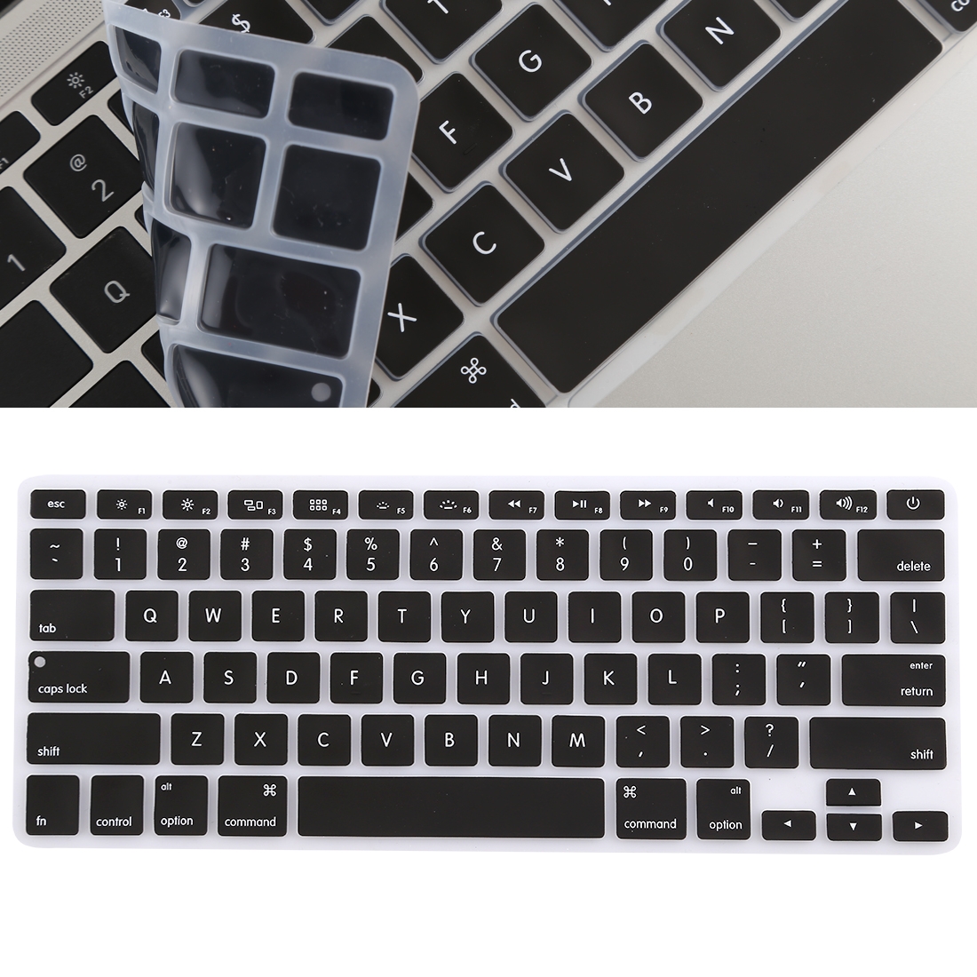 Keyboard Protector Silica Gel Film for MacBook Pro 13 / 15 & Air 13 (A1466 / A1502 / A1278 / A1286)(Black) - Shopkiz.com