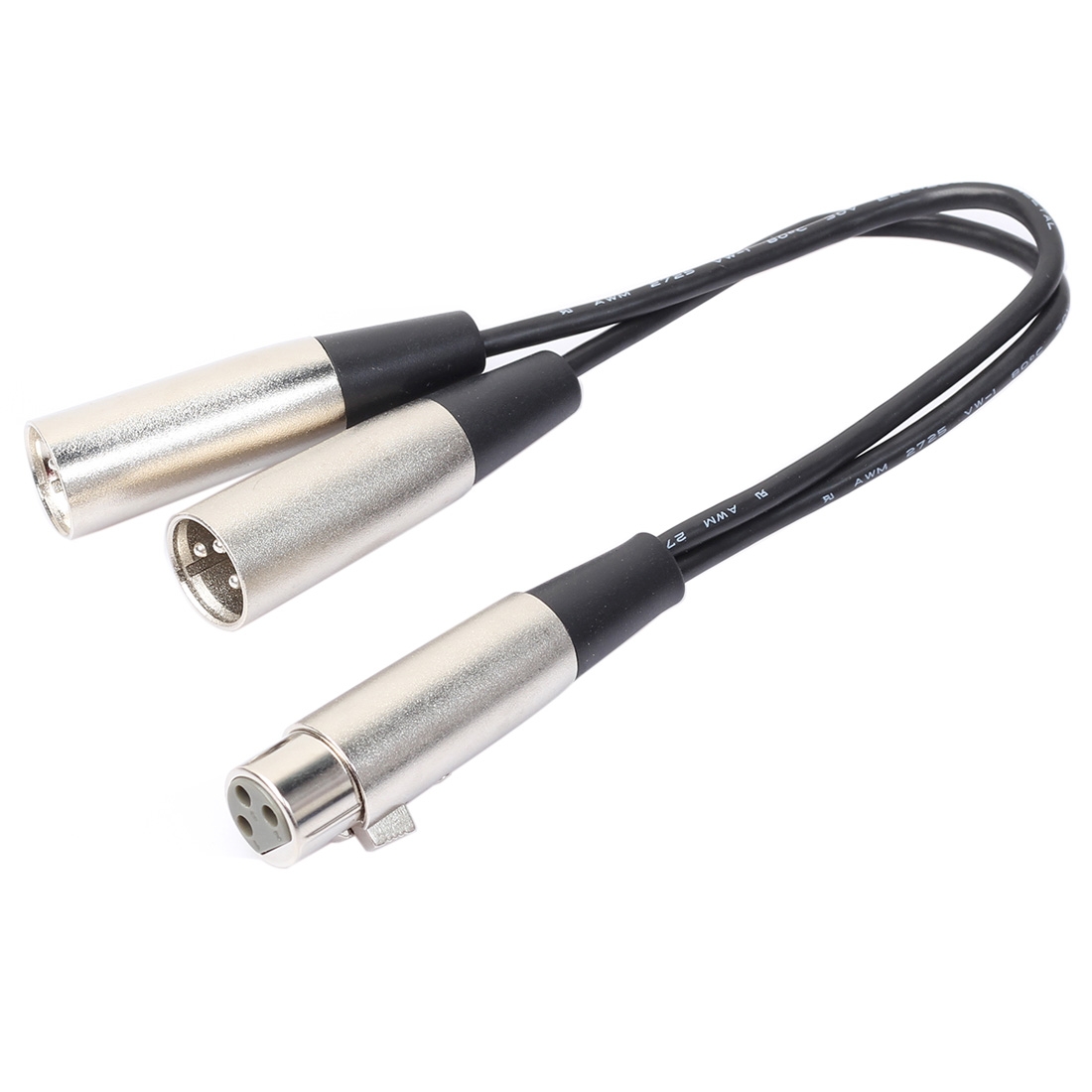 30cm XLR Female to Dual XLR Male Y Splitter Audio Cord Cable - Shopkiz.com