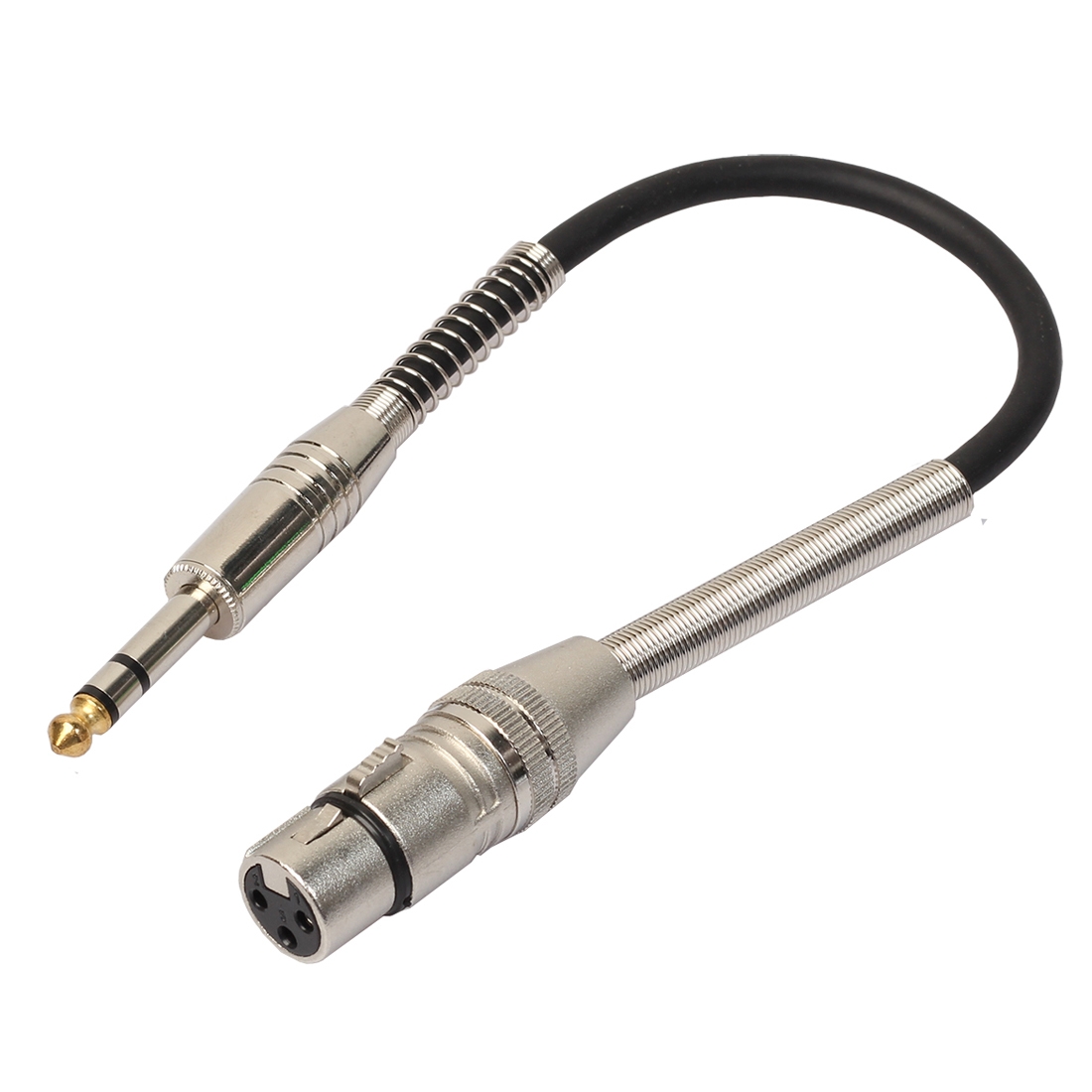 30cm XLR 3-Pin Female to 1/4 inch (6.35mm) Male Plug Stereo TRS Microphone Audio Cord Cable - Shopkiz.com
