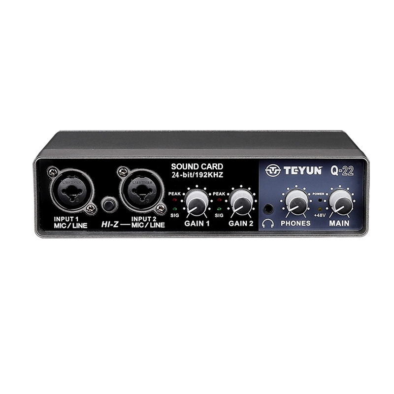 TEYUN Q-22 USB Computer Free Srive Microphone External Sound Card(Black) - Shopkiz.com