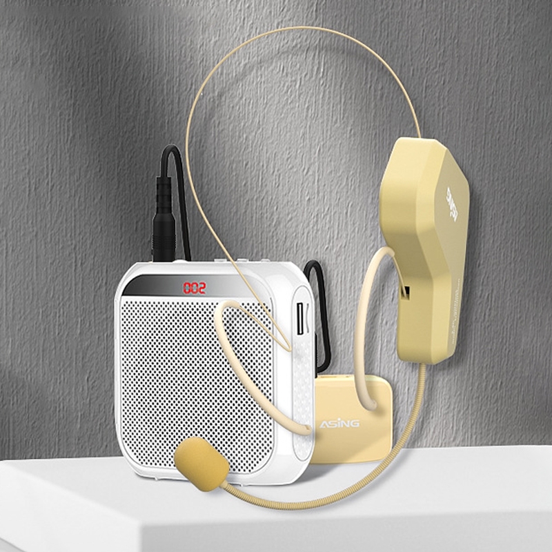 ASiNG  WM03 2.4G Wireless Microphone Headset Microphone Bluetooth Speaker Kit (White) - Shopkiz.com