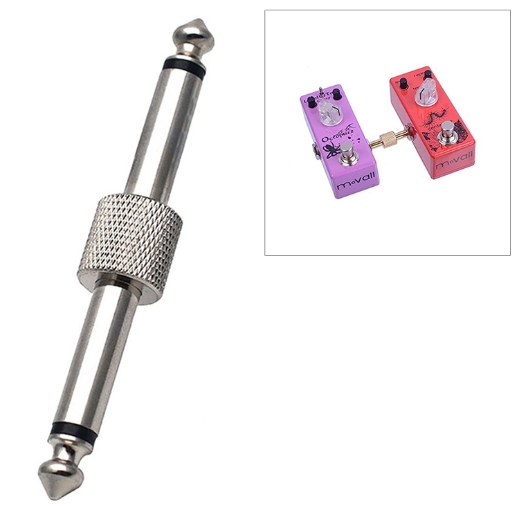 6.35mm 1/4 inch Male to Male Guitar Effect Pedal Connector Electric Pedal Board Adapter(Silver) - Shopkiz.com