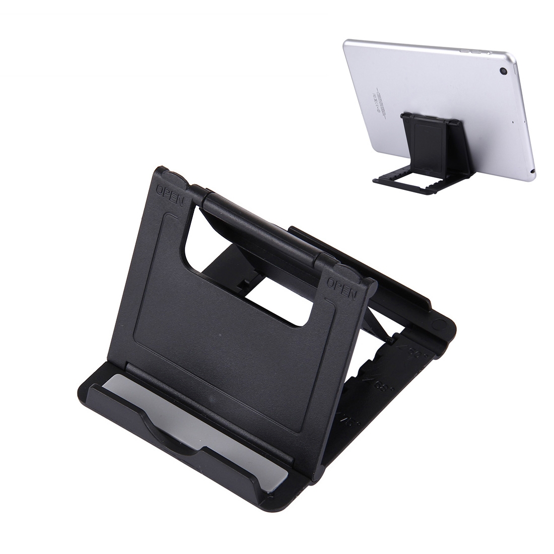 Universal Foldable Mini Phone Holder Stand, Size: 8.3 x 7.1 x 0.7 cm, For iPhone, Samsung, Huawei, Xiaomi, HTC and Other Smartphone, Tablets(Black) -