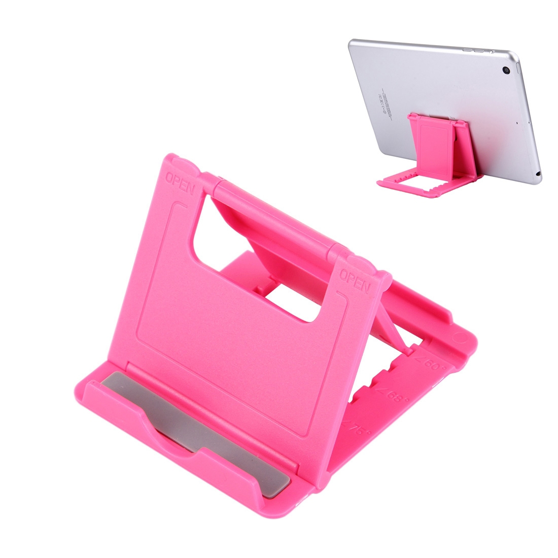 Universal Foldable Mini Phone Holder Stand, Size: 8.3 x 7.1 x 0.7 cm, For iPhone, Samsung, Huawei, Xiaomi, HTC and Other Smartphone, Tablets(Pink) -