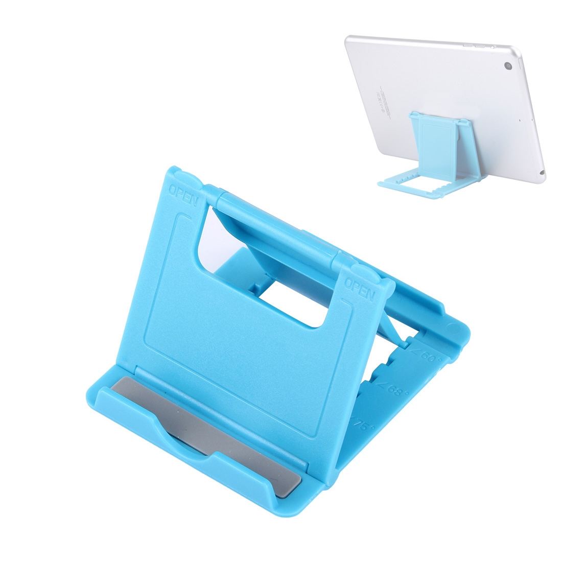 Universal Foldable Mini Phone Holder Stand, Size: 8.3 x 7.1 x 0.7 cm, For iPhone, Samsung, Huawei, Xiaomi, HTC and Other Smartphone, Tablets(Blue) -