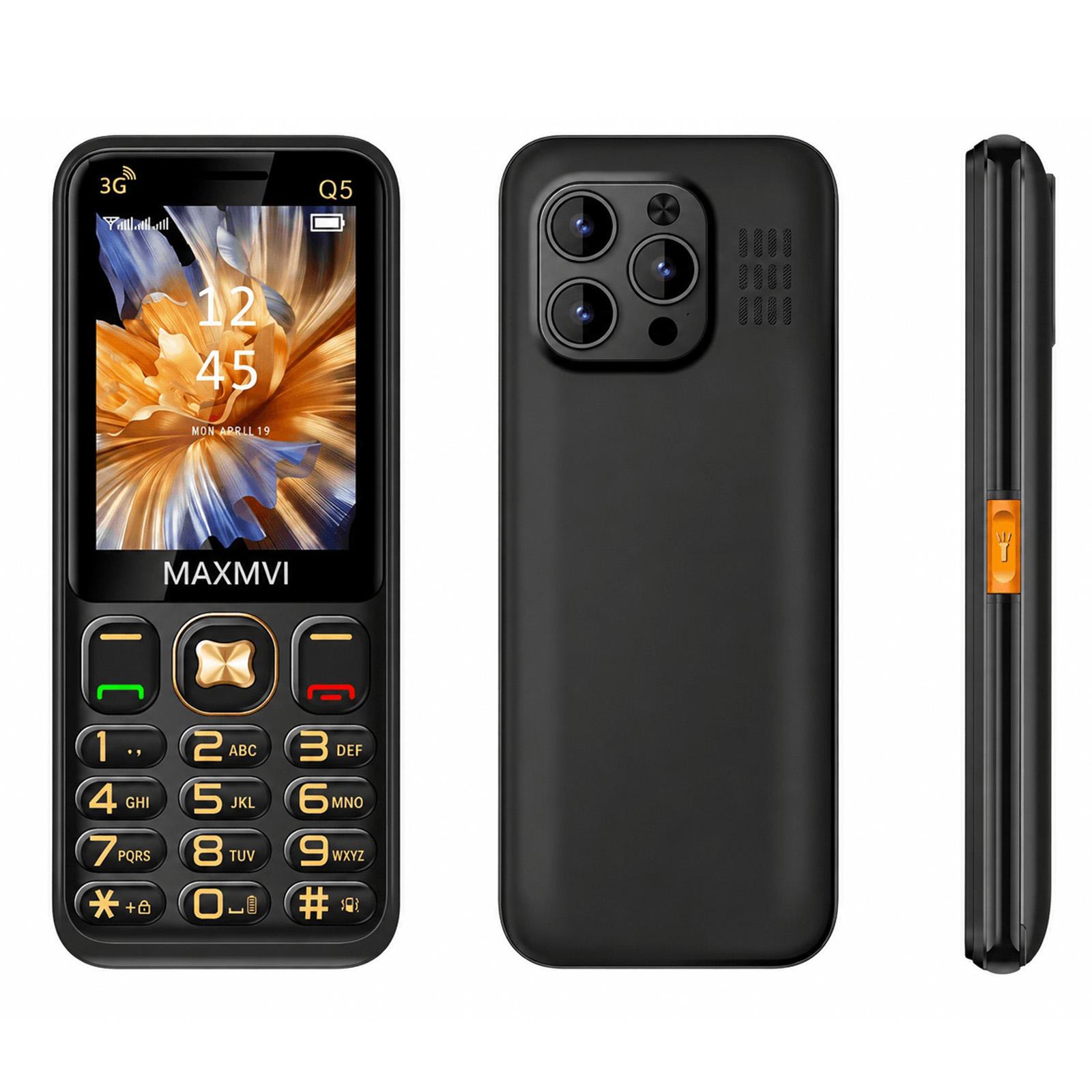 Q5 3G Key Phone, 3600mAh Battery, 2.8 inch, SOS, 21 Keys, Dual SIM, Network: 3G, Support Whatsapp, Facebook (Black) - Shopkiz.com
