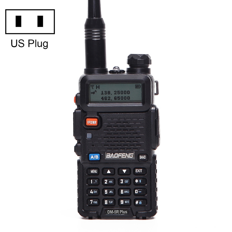 BaoFeng DM-5R PLUS 5W Digital Dual Band Two-Way Radio VHF UHF Handheld Walkie Talkie, US Plug(Black) - Shopkiz.com