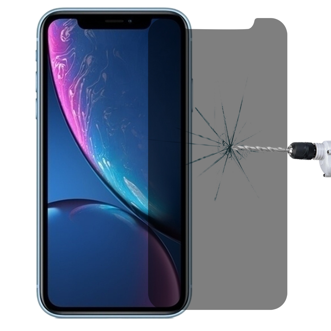 For iPhone XR 0.4mm 9H Surface Hardness 180 Degree Privacy Anti Glare Screen Protector - Shopkiz.com
