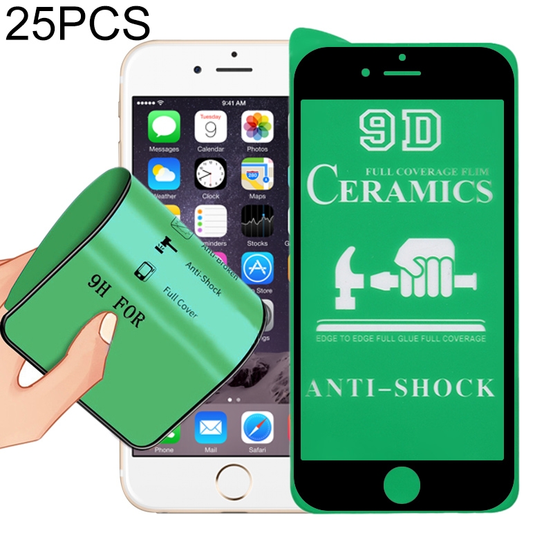 25 PCS 2.5D Full Glue Full Cover Ceramics Film for iPhone 6 Plus(Black) - Shopkiz.com