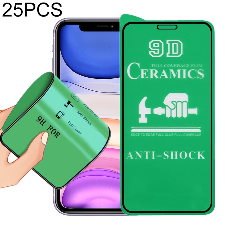 For iPhone 11 / XR 25pcs 2.5D Full Glue Full Cover Ceramics Film - Shopkiz.com